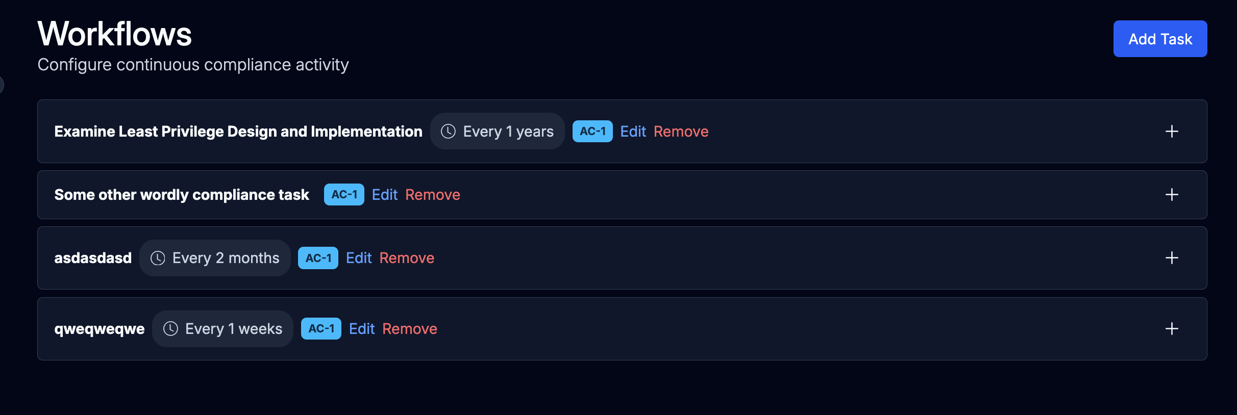 List of workflows