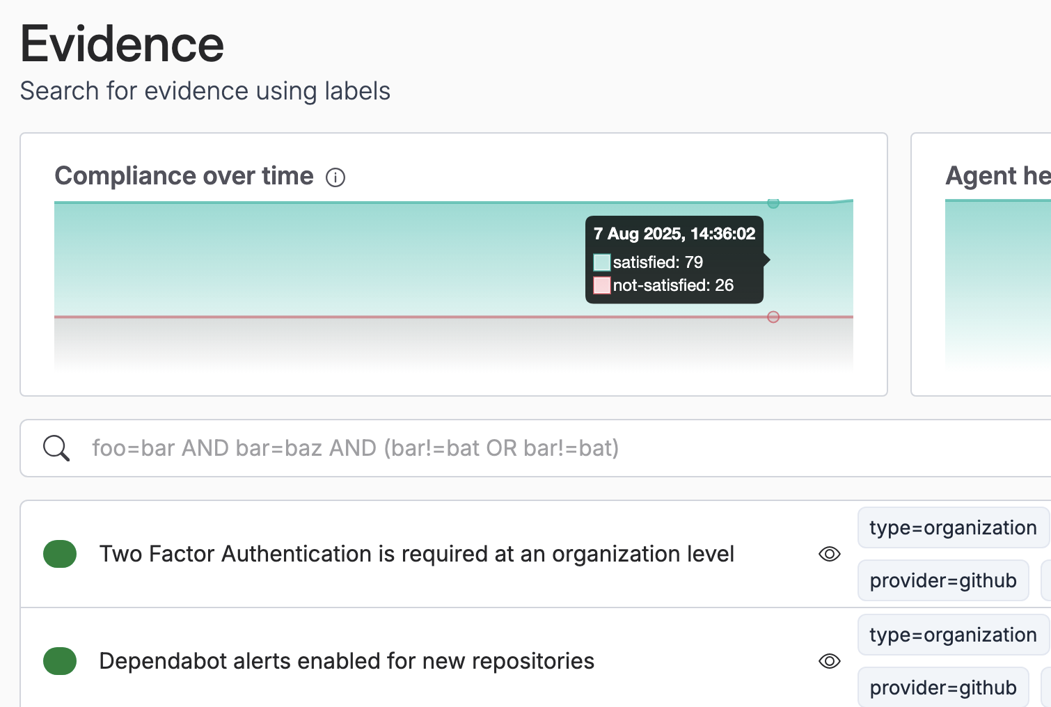 Evidence dashboard